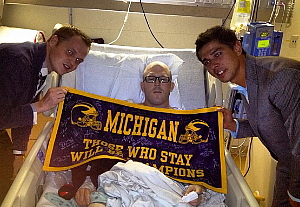 David and His Friends with the Michigan Banner